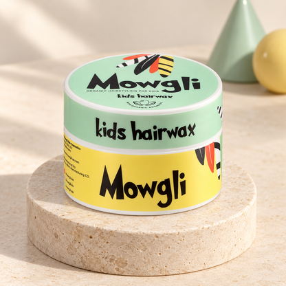 Mowgli Haarwax voor Kinderen – product op podium