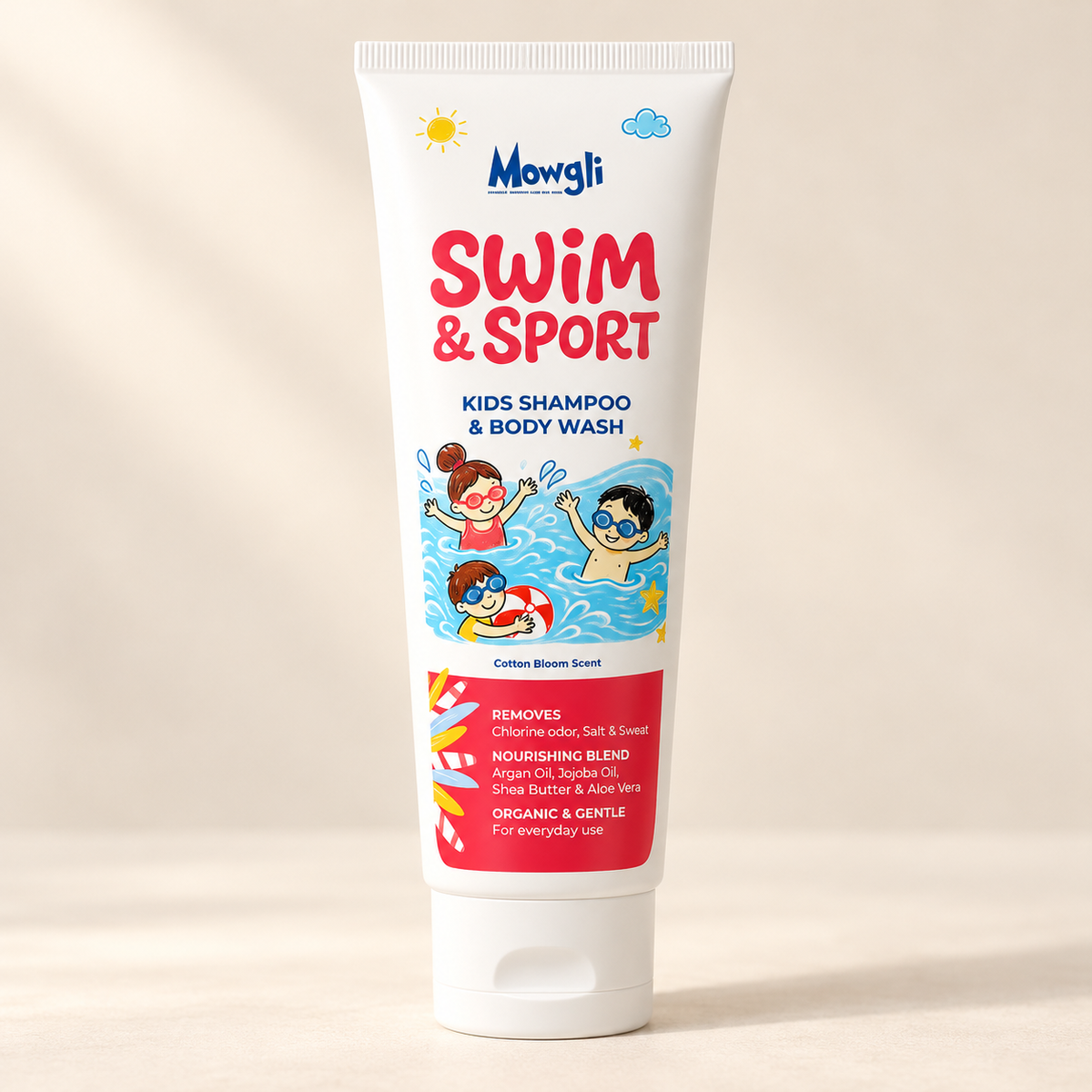 Mowgli Swim & Sport Shampoo & Body Wash – 180 ml – vooraanzicht