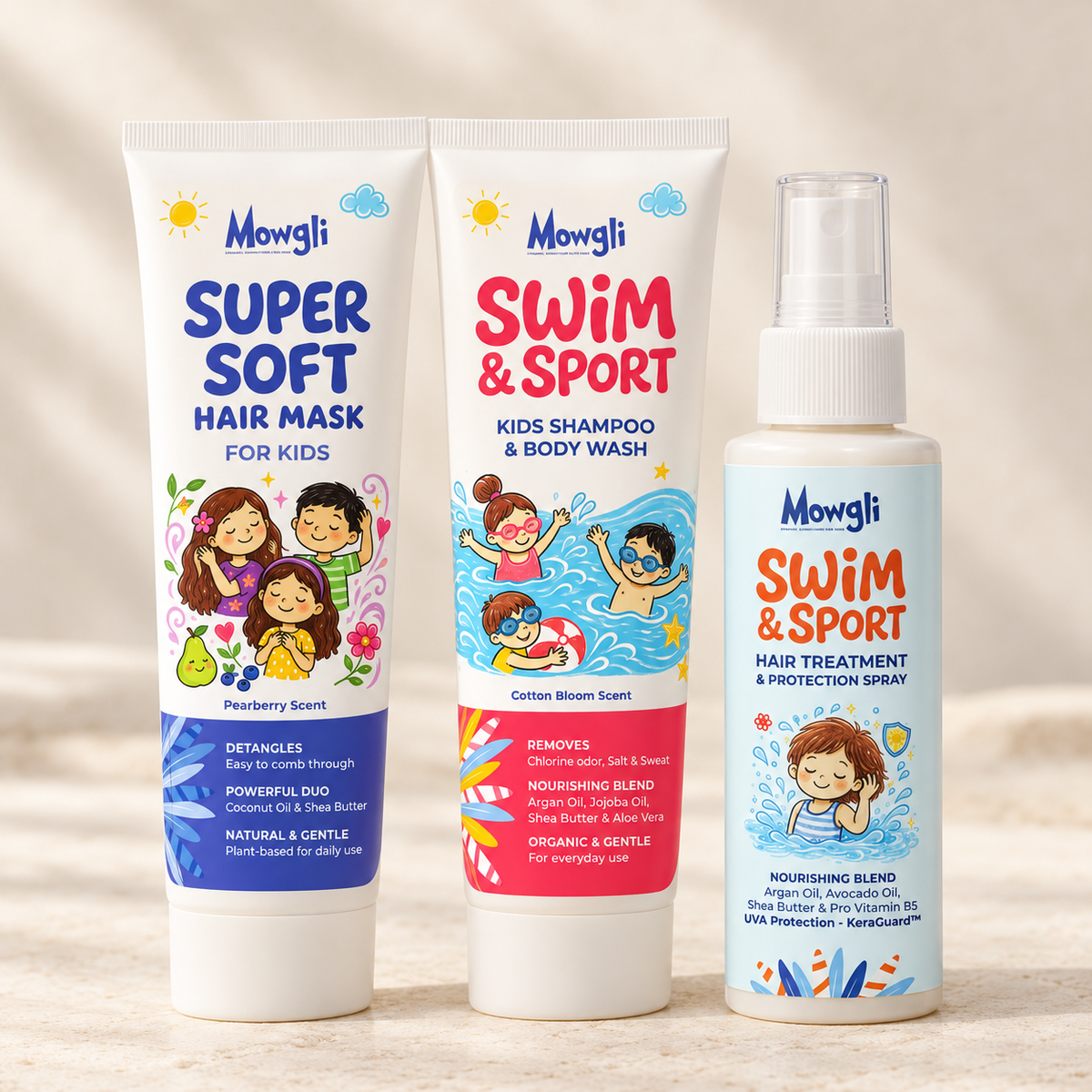 Mowgli Swim & Care Set – Driedelige Verzorgingsbundel – vooraanzicht